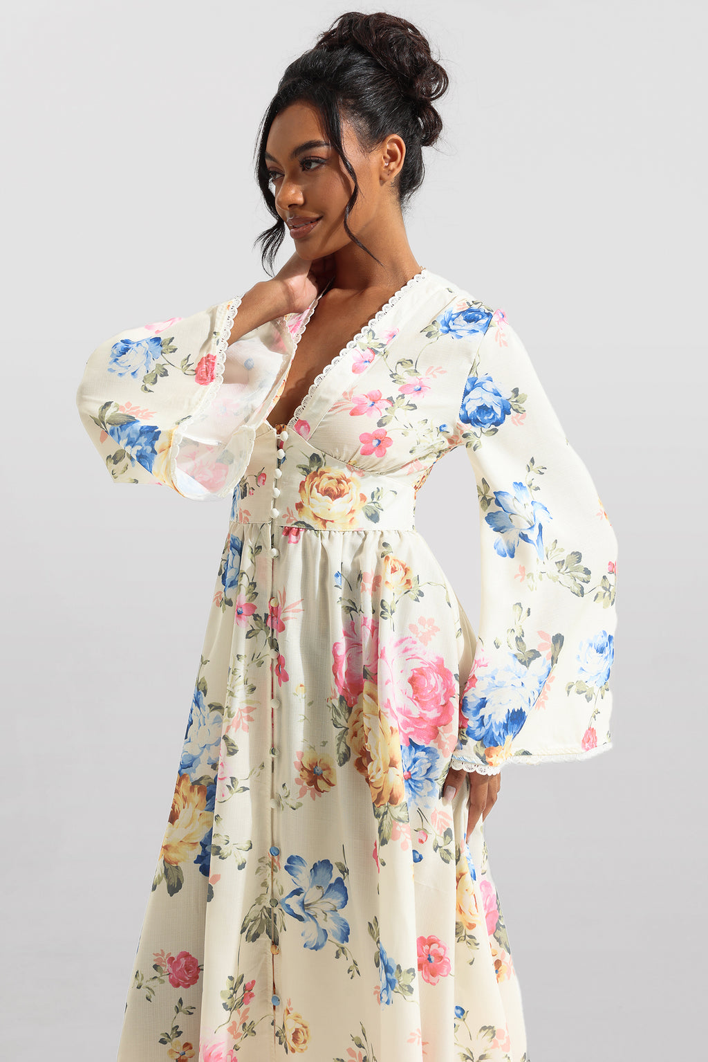 Lace Bottom Midi Dress