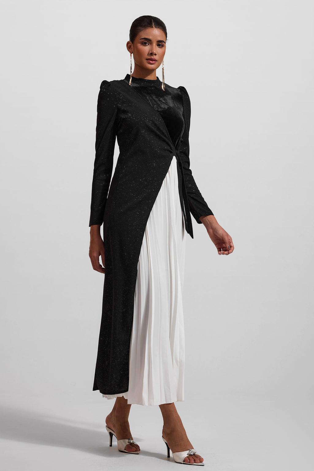 Velvet Long Sleeve Midi Dress