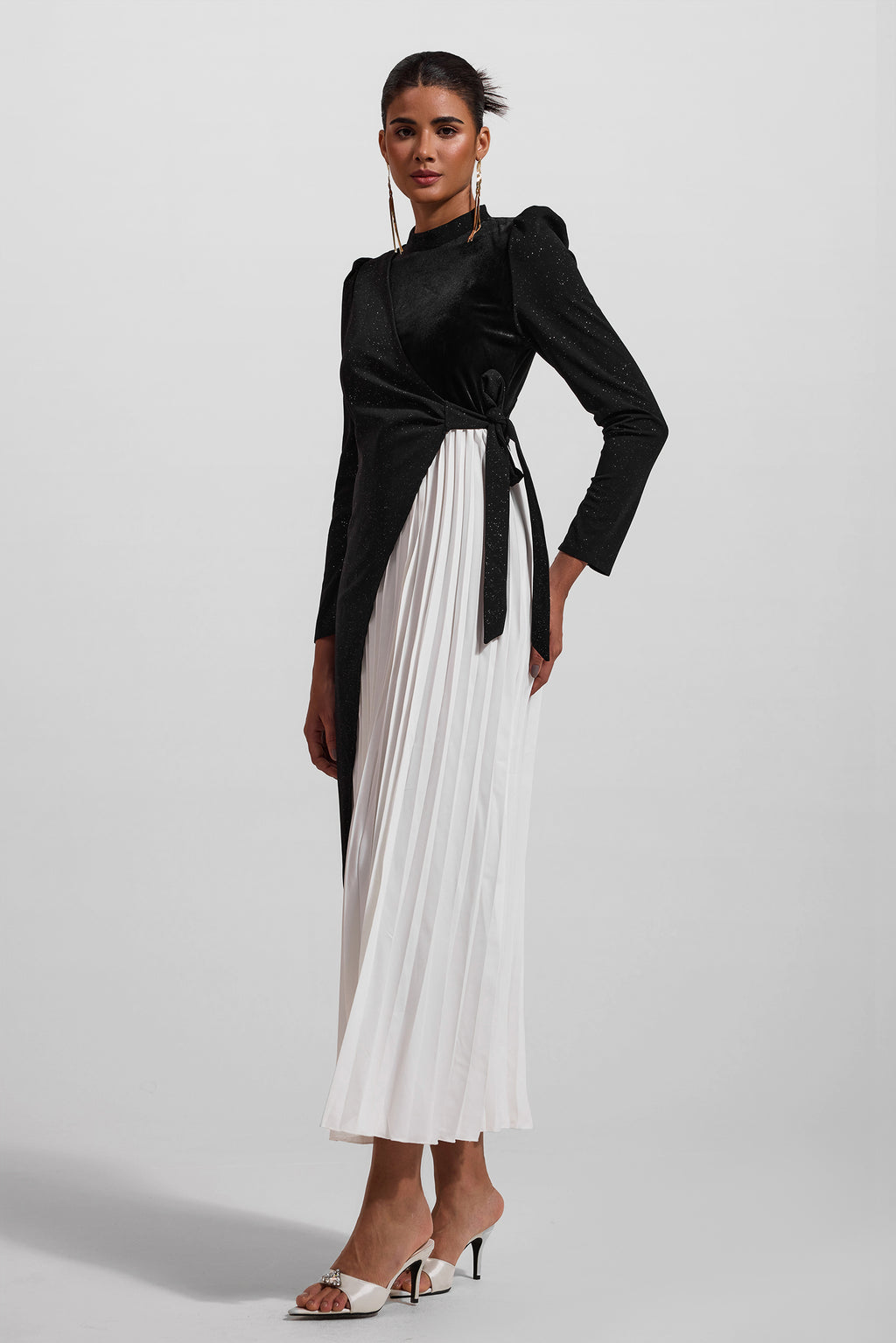 Velvet Long Sleeve Midi Dress