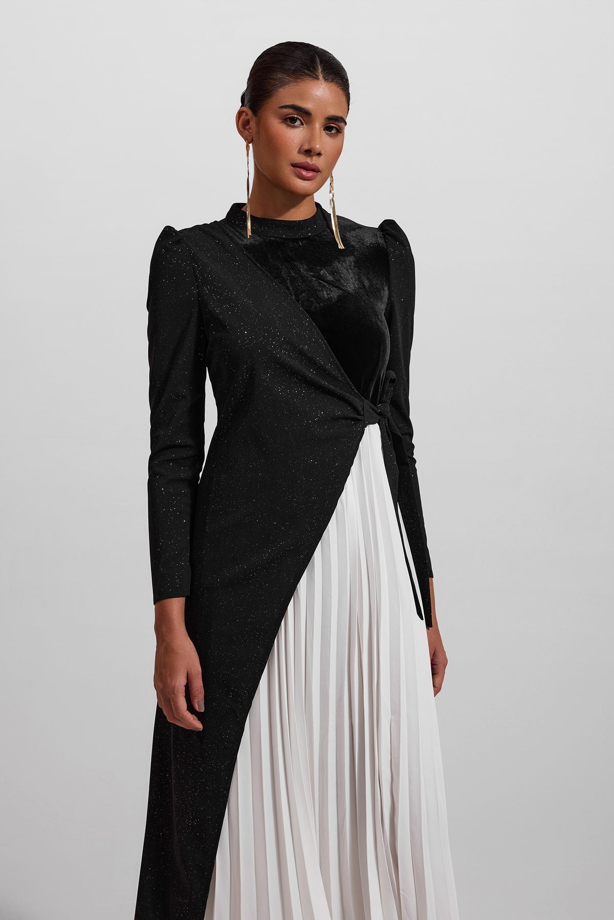 Velvet Long Sleeve Midi Dress