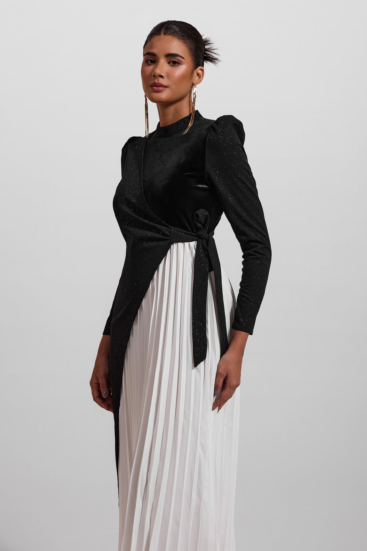 Velvet Long Sleeve Midi Dress