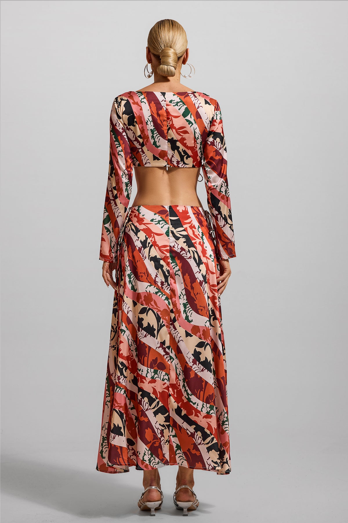Cut-out Long Sleeve Midi Dress
