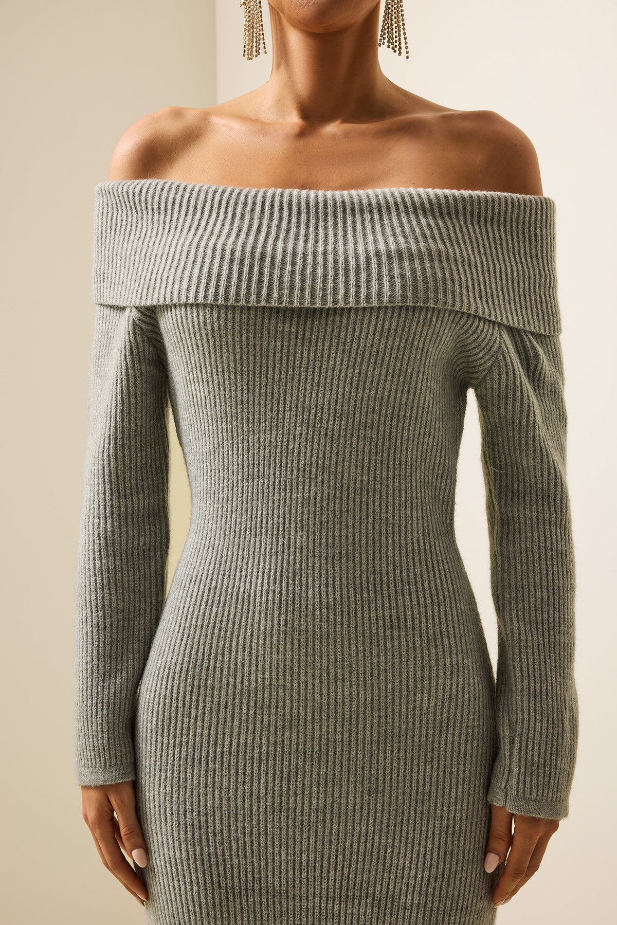 Jersey Off-shoulder Maxi Dress