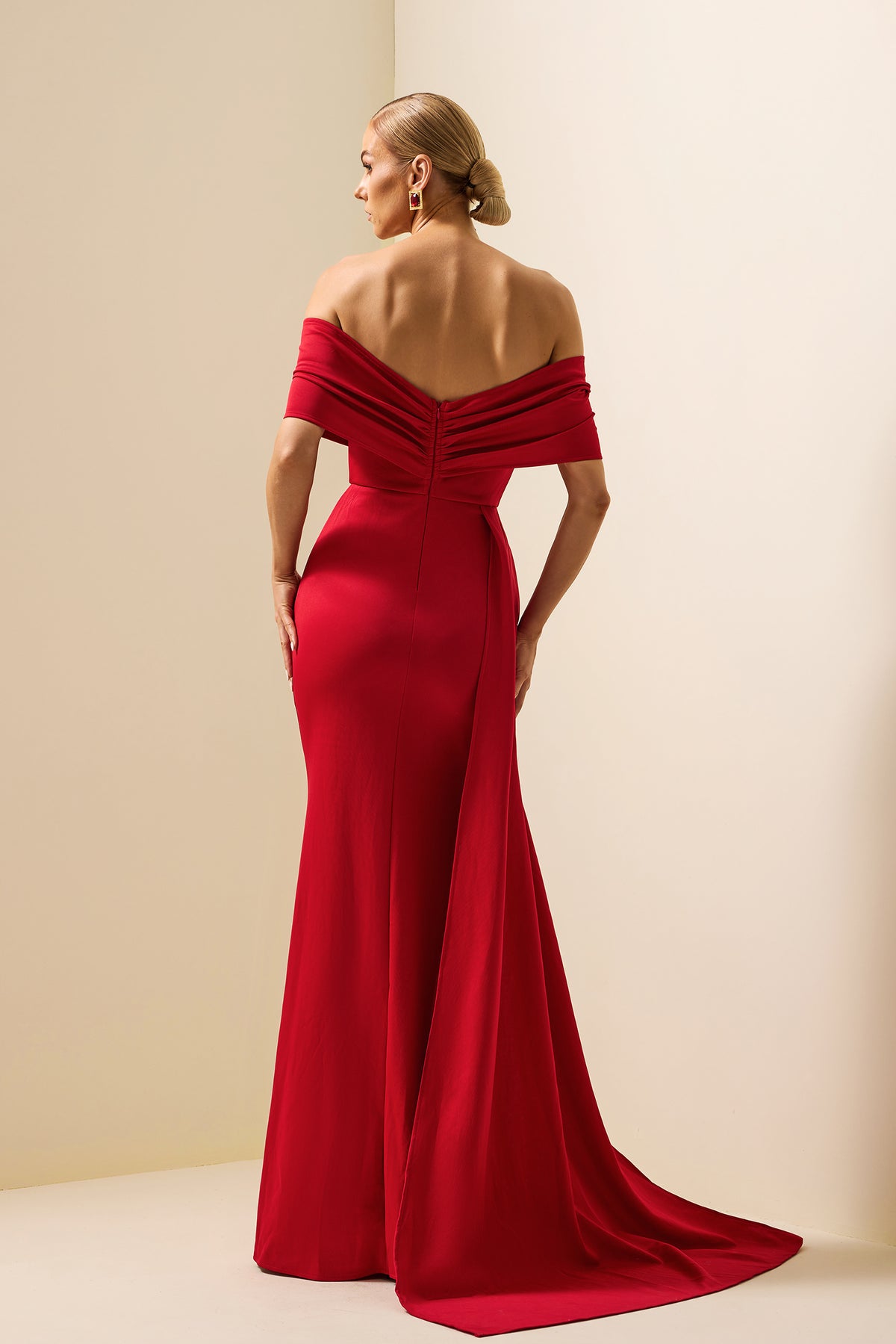Jersey Off-shoulder Maxi Dress
