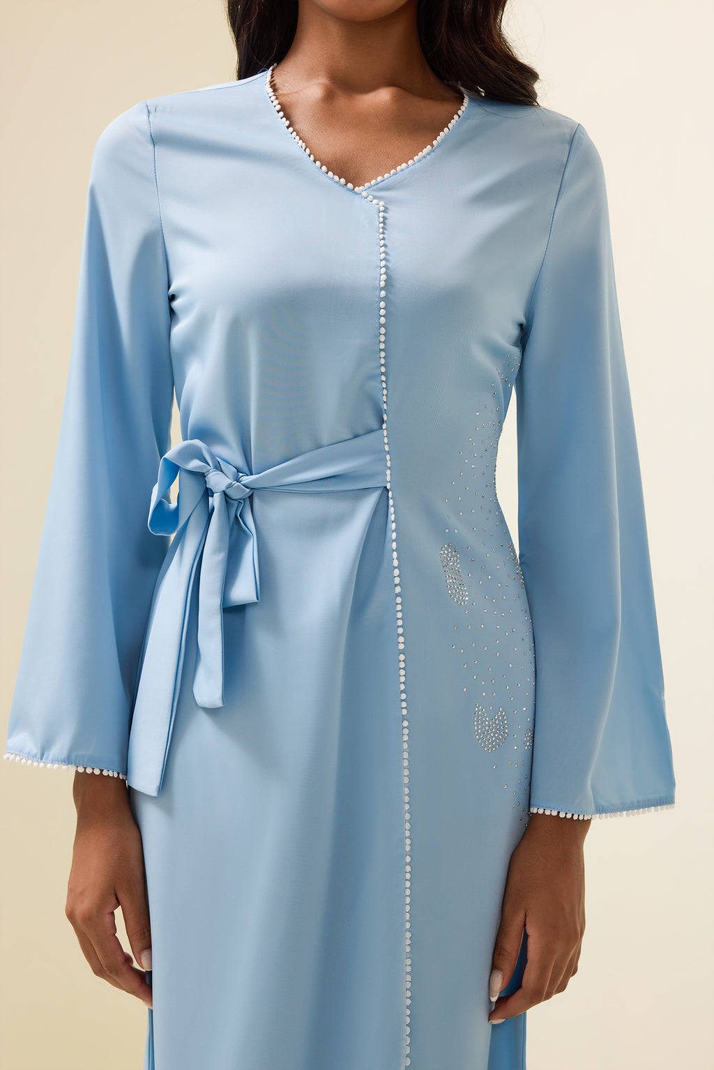 Rhinestone Lace-up Midi Dress