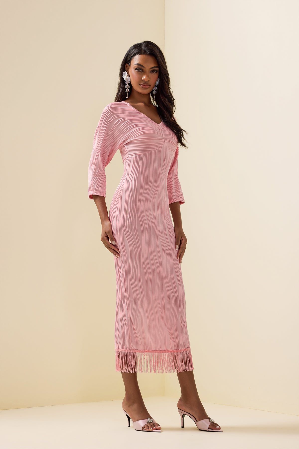 Knit Tassel Midi Dress
