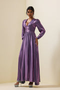Satin Lantern Sleeve Maxi Dress