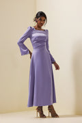 Satin Rhinestone Maxi Dress