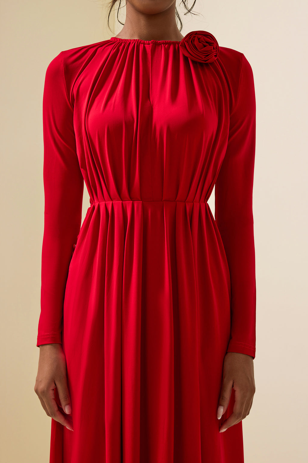 3d Jersey Bottom Midi Dress