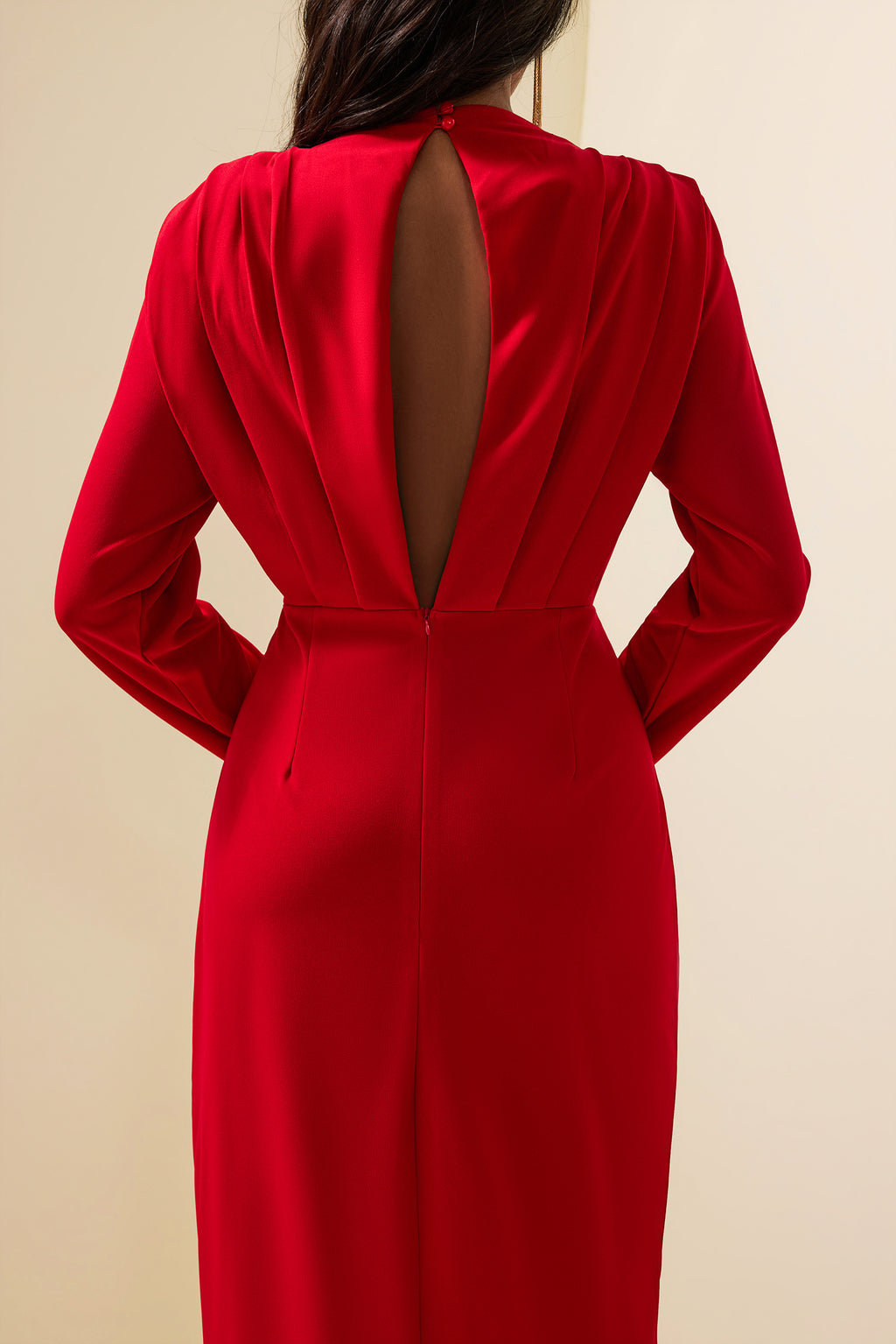 High Split Long Sleeve Midi Dress