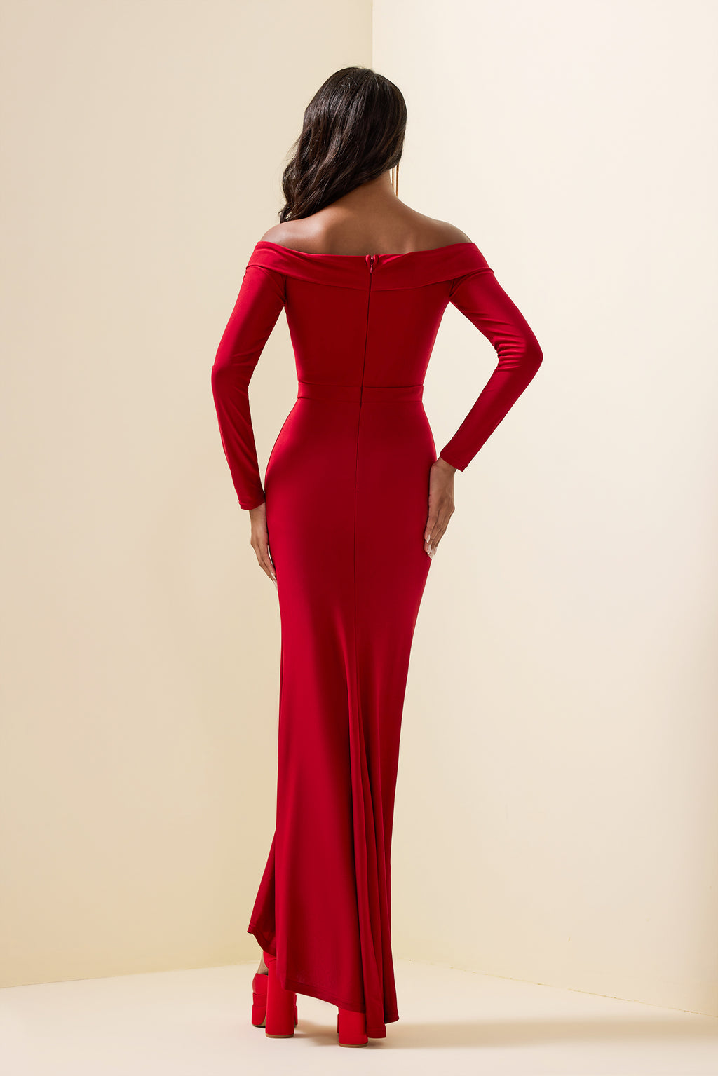 Jersey Off-shoulder Maxi Dress