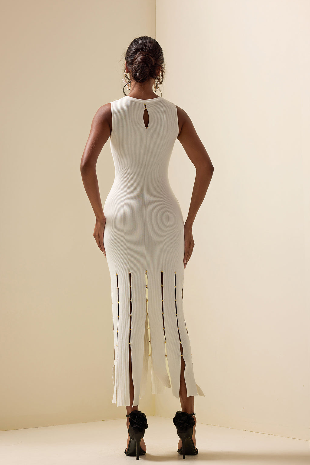 Knit Cut-out Sleeveless Midi Dress