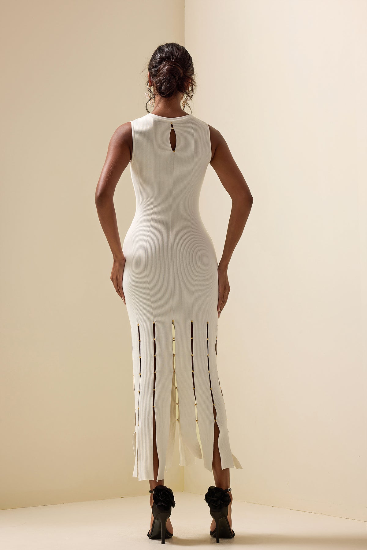 Knit Cut-out Sleeveless Midi Dress
