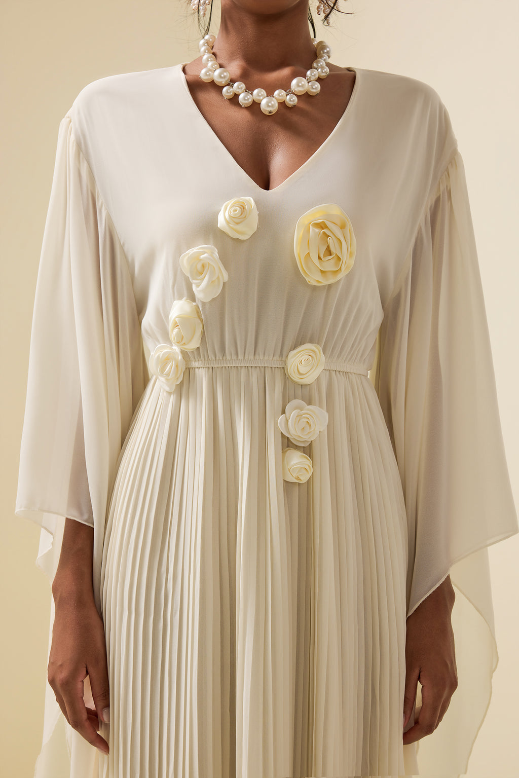 3d Cape Maxi Dress
