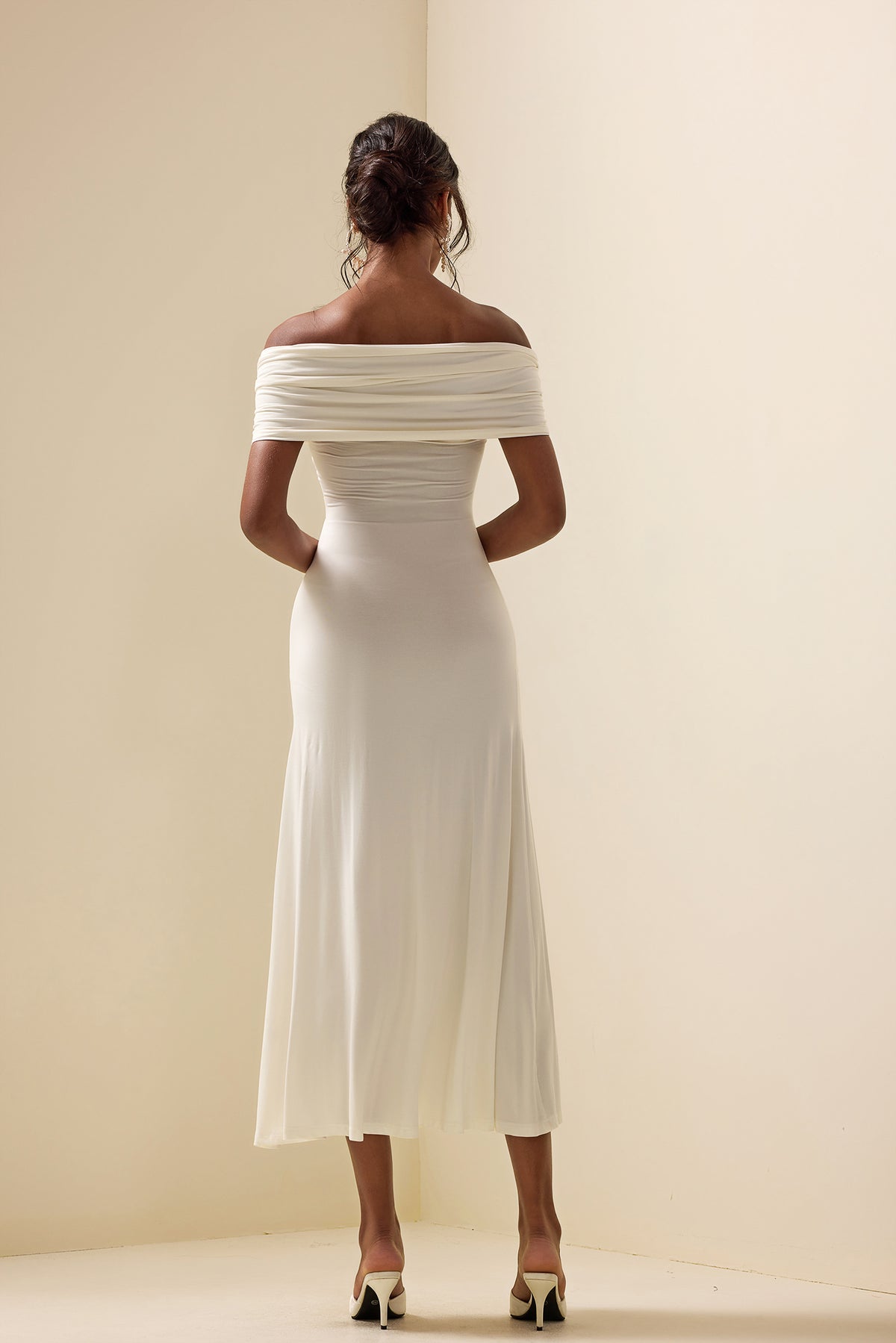 Jersey Off-shoulder Maxi Dress