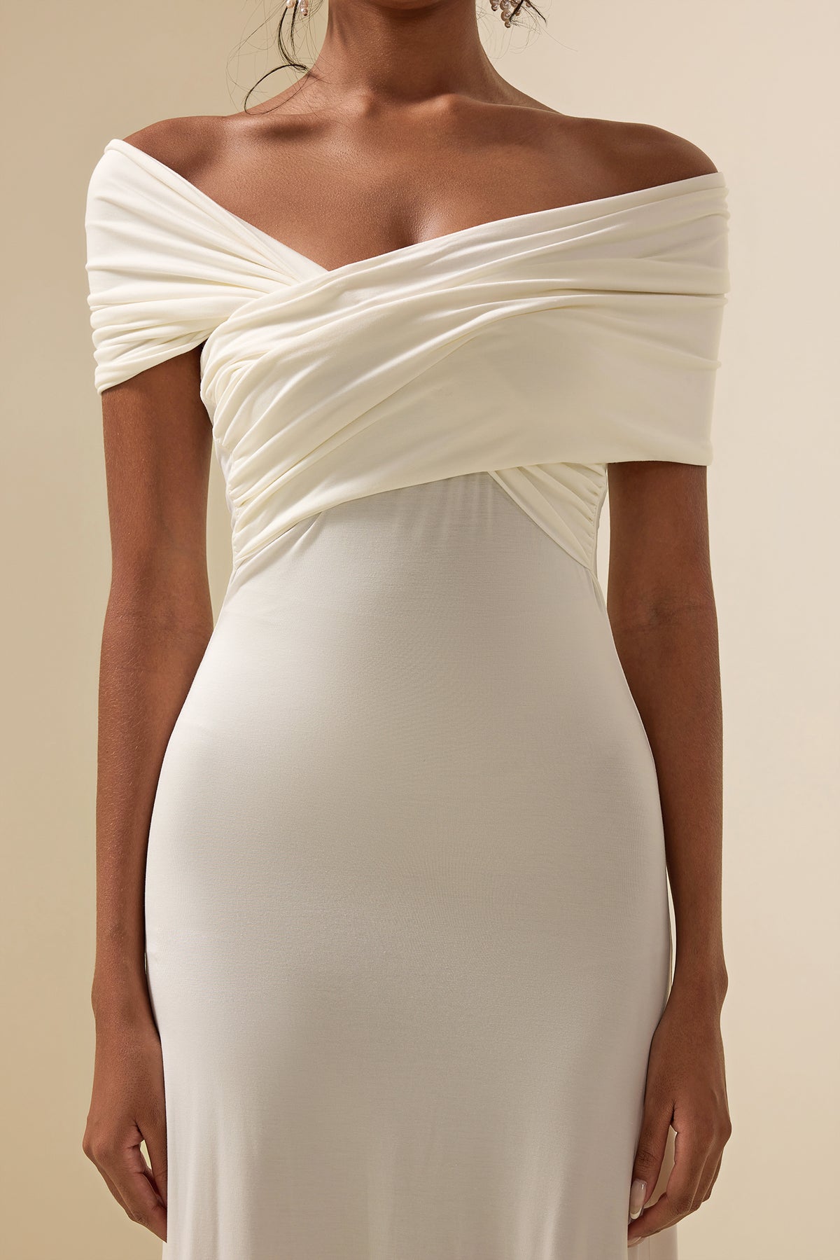 Jersey Off-shoulder Maxi Dress