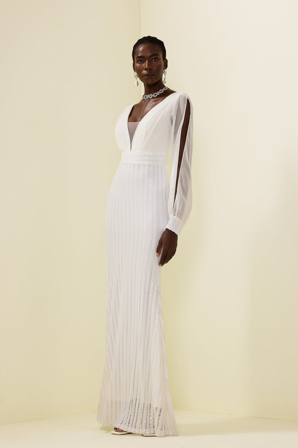 Sequin Cut-out Maxi Dress