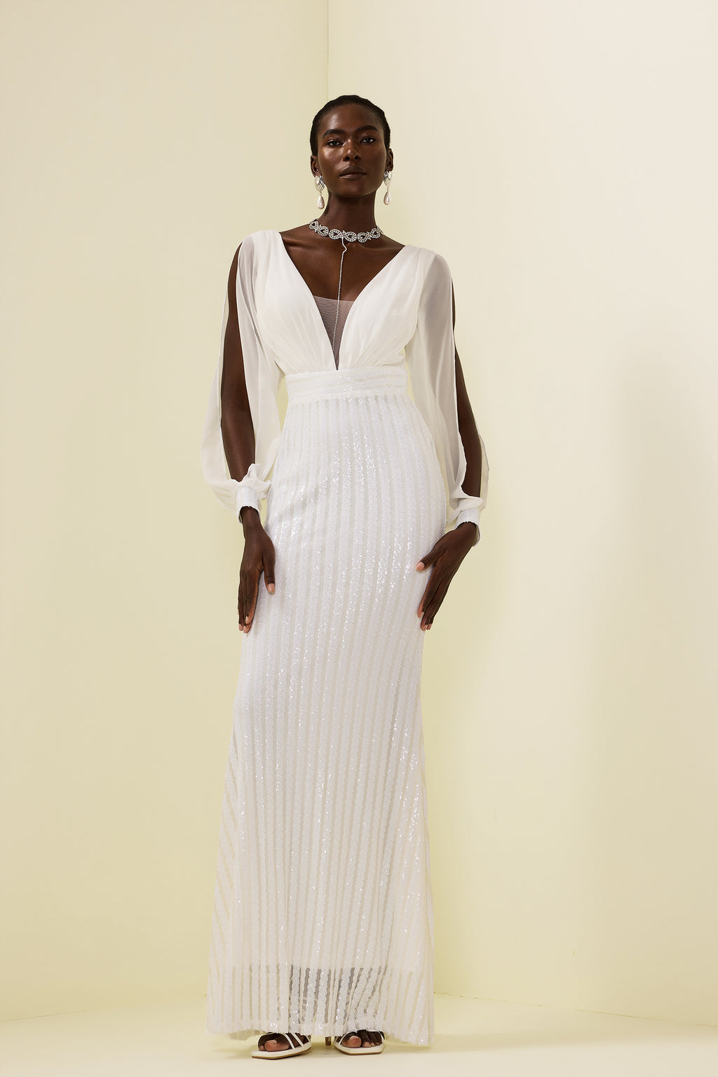 Sequin Cut-out Maxi Dress