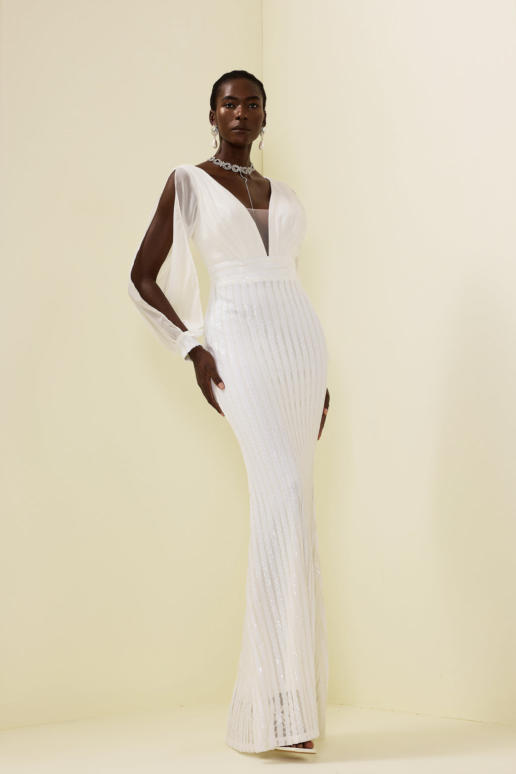 Sequin Cut-out Maxi Dress