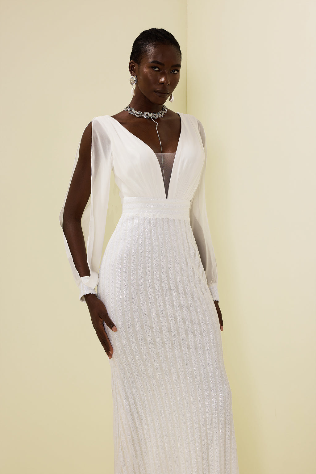 Sequin Cut-out Maxi Dress
