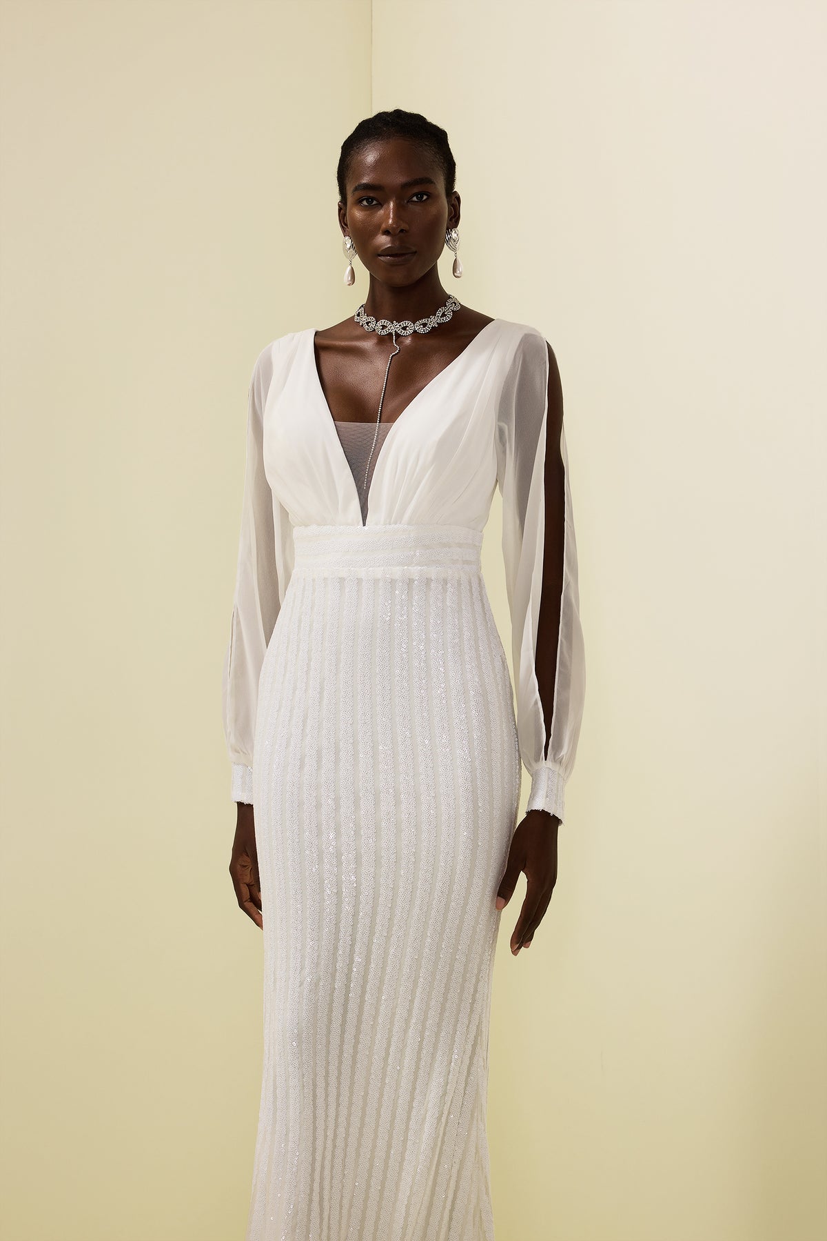 Sequin Cut-out Maxi Dress