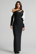 Laila One Shoulder Cutout Slim Bandage Maxi Dress