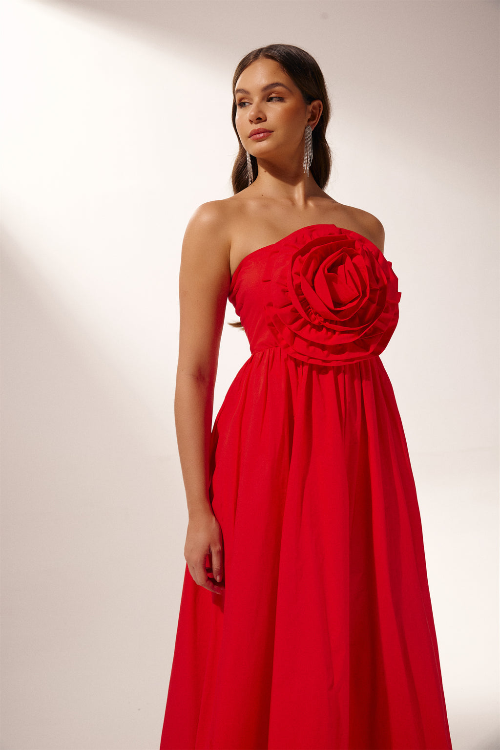 Frederica Flower Strapless Maxi Dress