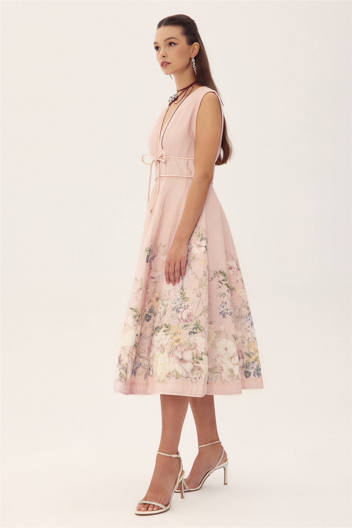 Hannah Printed Sleeveless Midi Dress