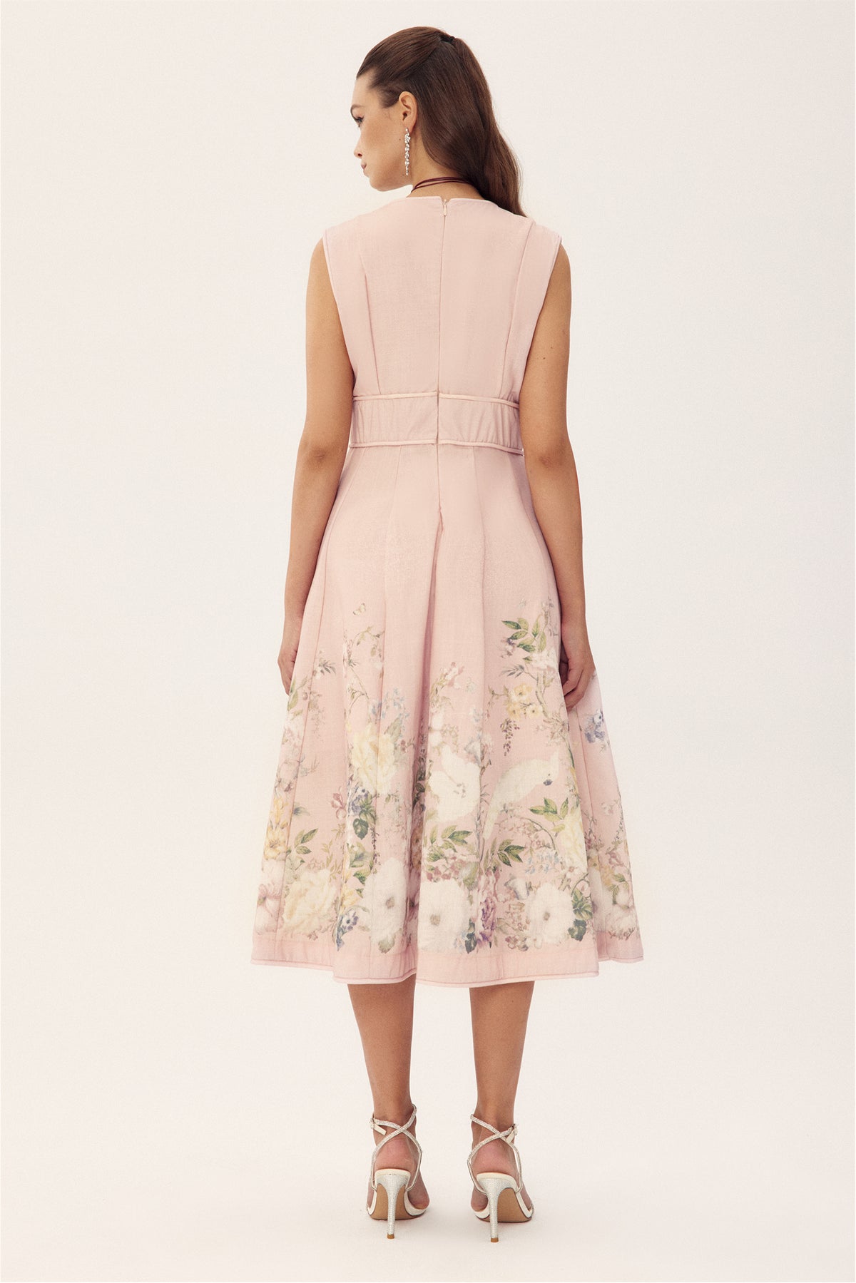 Hannah Printed Sleeveless Midi Dress