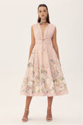 Hannah Printed Sleeveless Midi Dress