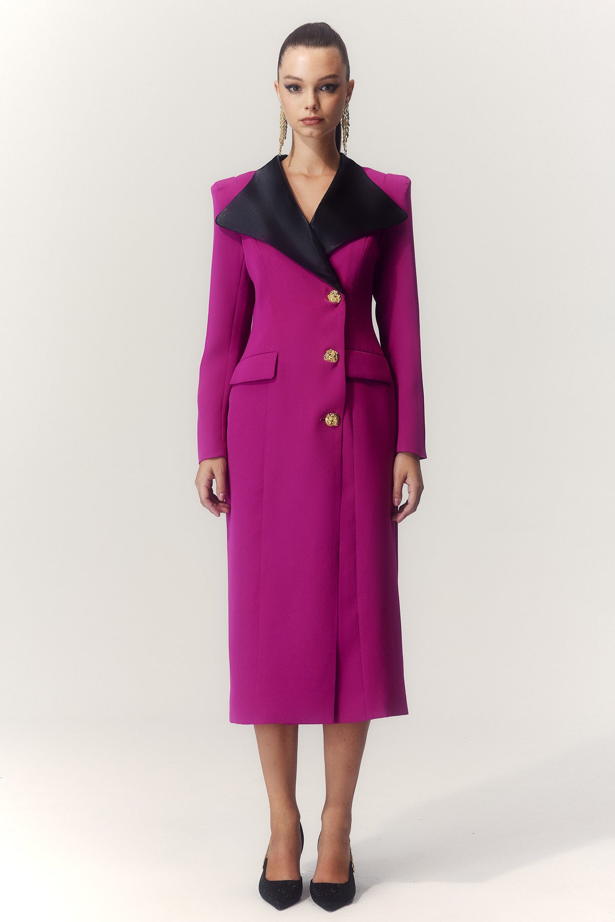 Sylvia Lapel Blazer Midi Dress