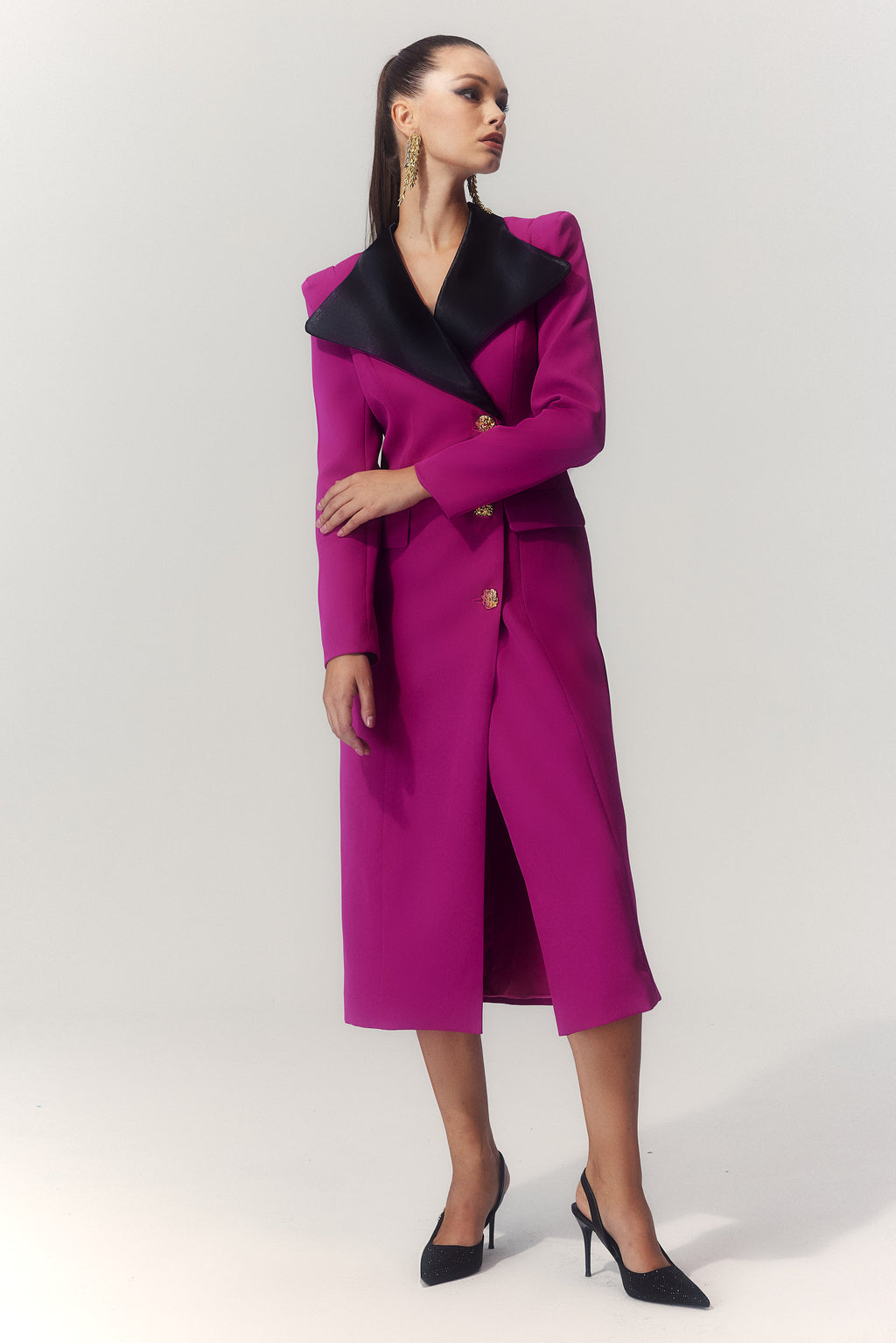 Sylvia Lapel Blazer Midi Dress