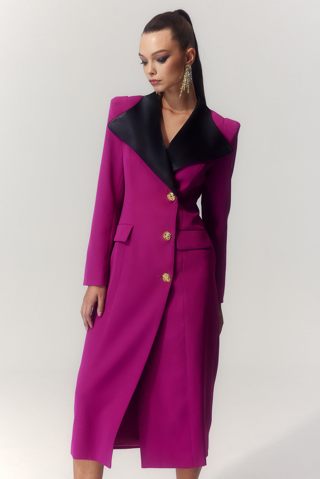 Sylvia Lapel Blazer Midi Dress