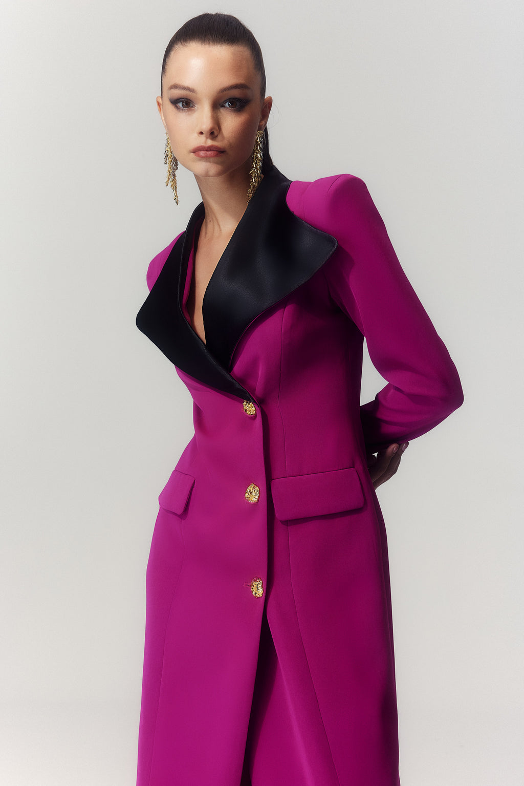 Sylvia Lapel Blazer Midi Dress