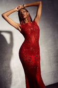 Jane Sequin Embellished Sleeveless Maxi Dress