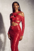 Sylvia Sequin Cutout Maxi Dress