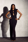 Hermosa Keyhole Ruched Maxi Dress