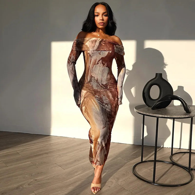 New Retro One-line Trend Y2k Midi Dresses