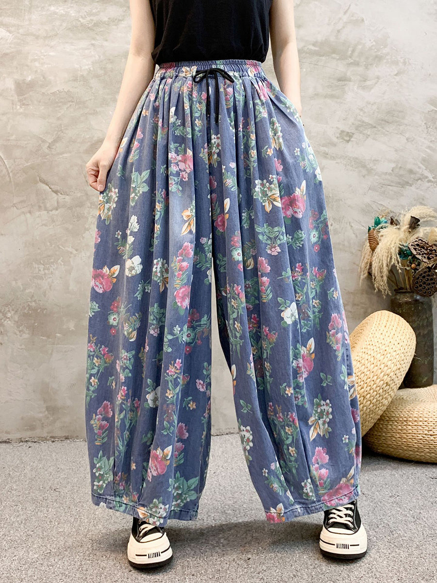 Artsy Summer Denim Wide-leg Pants Kl1055