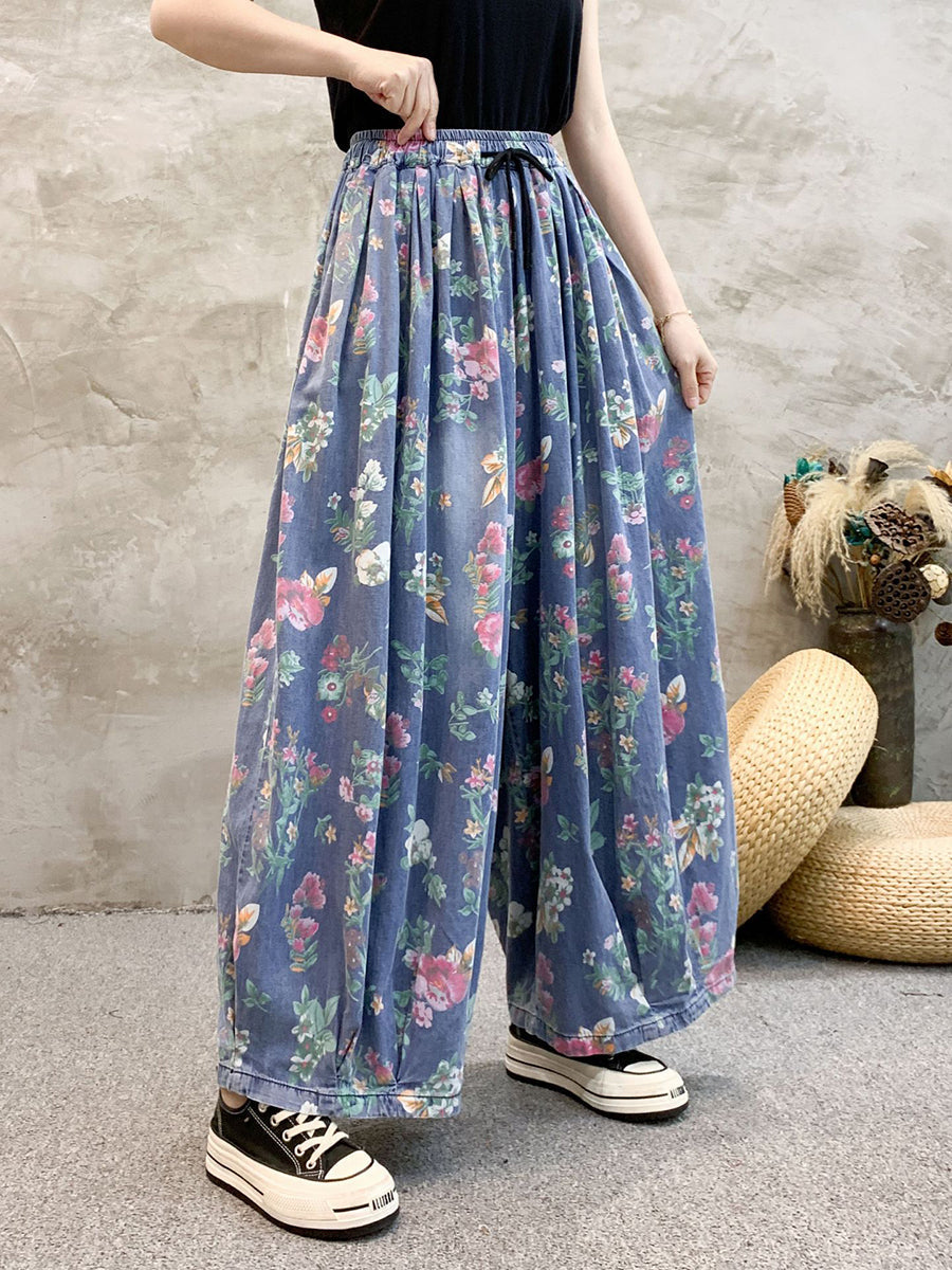 Artsy Summer Denim Wide-leg Pants Kl1055