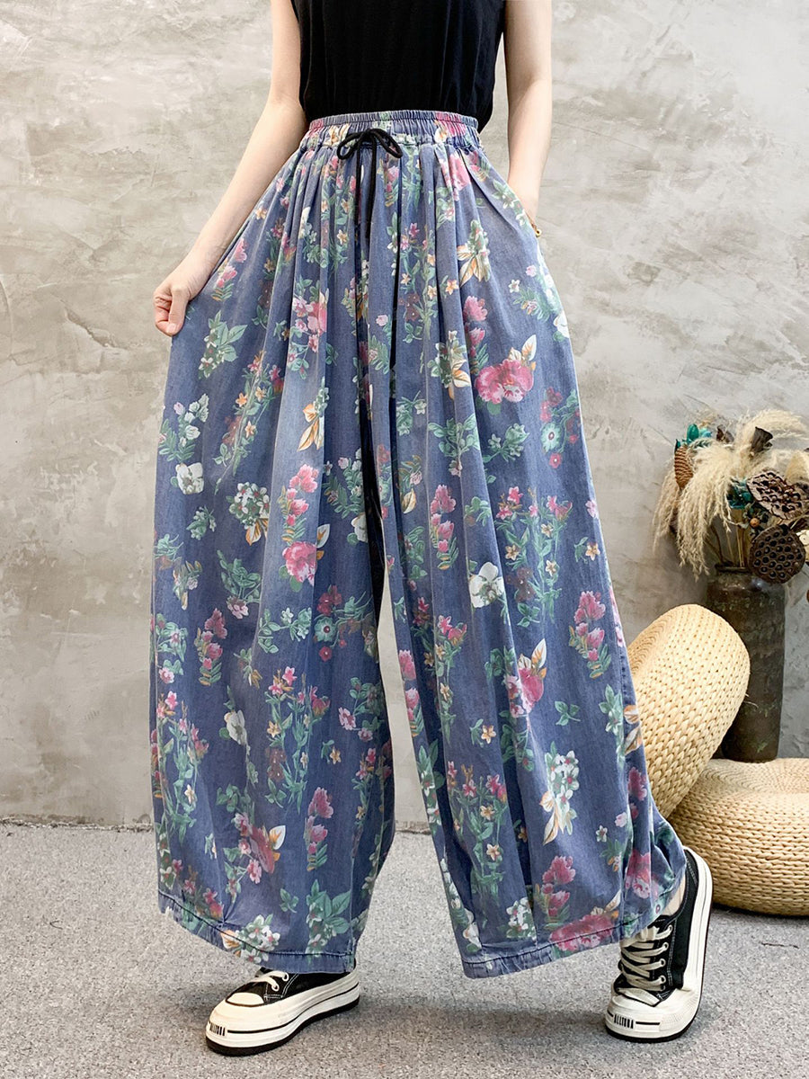 Artsy Summer Denim Wide-leg Pants Kl1055