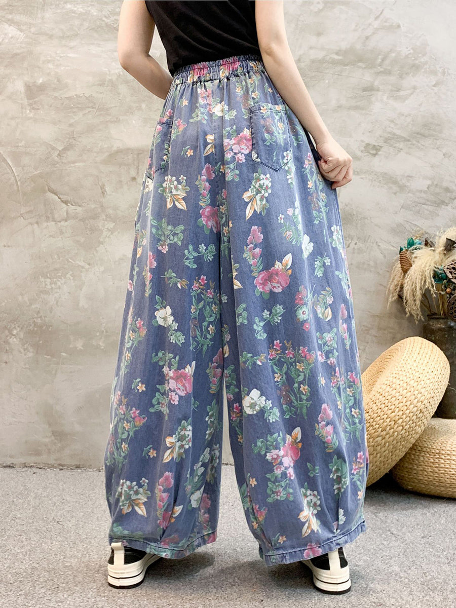 Artsy Summer Denim Wide-leg Pants Kl1055