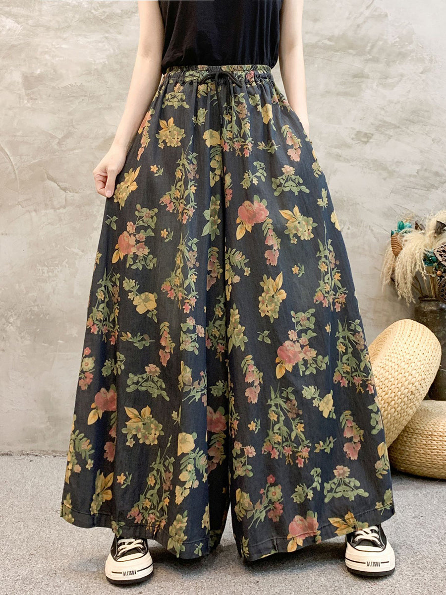 Artsy Summer Denim Wide-leg Pants Kl1055
