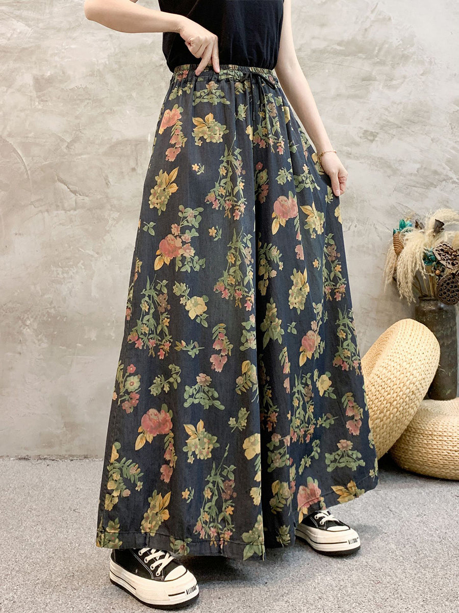 Artsy Summer Denim Wide-leg Pants Kl1055