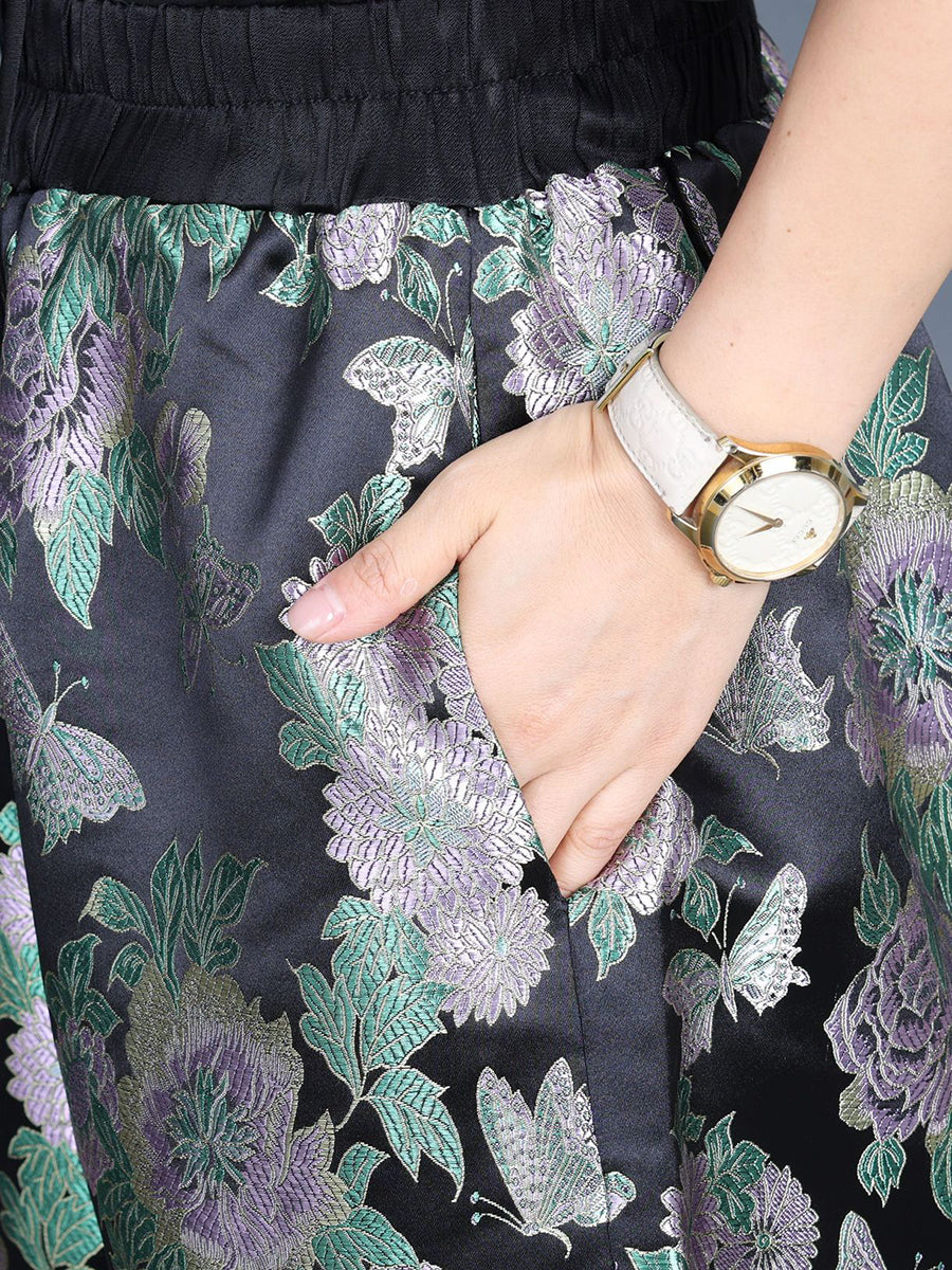 Summer Flower Spliced Shirt+pants Kl1015