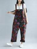 Summer Artsy Flower Pocket Loose Jumpsuits Ai1009