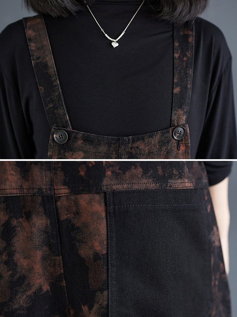 Autumn Flower Colorblock Denim Jumpsuits Ai1039