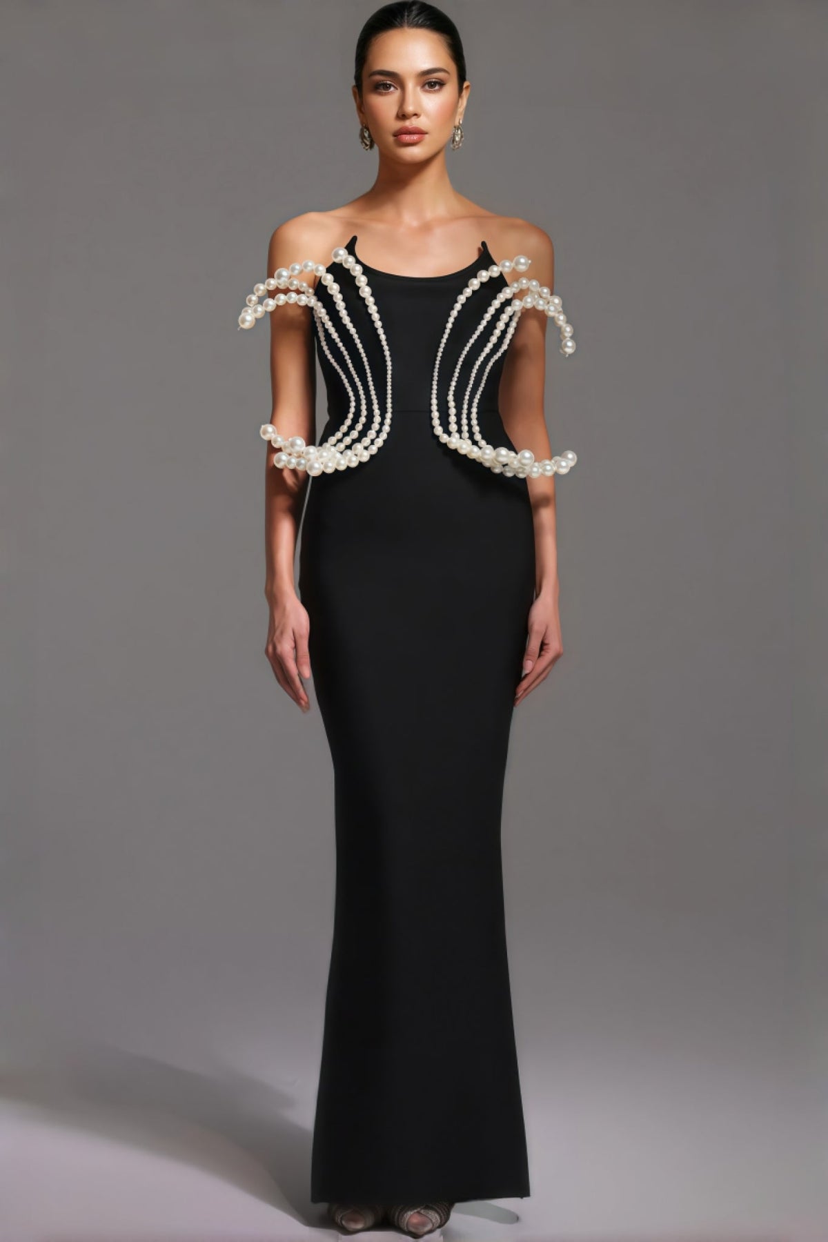 Milla Dimensional Pearl Bandage Maxi Dress