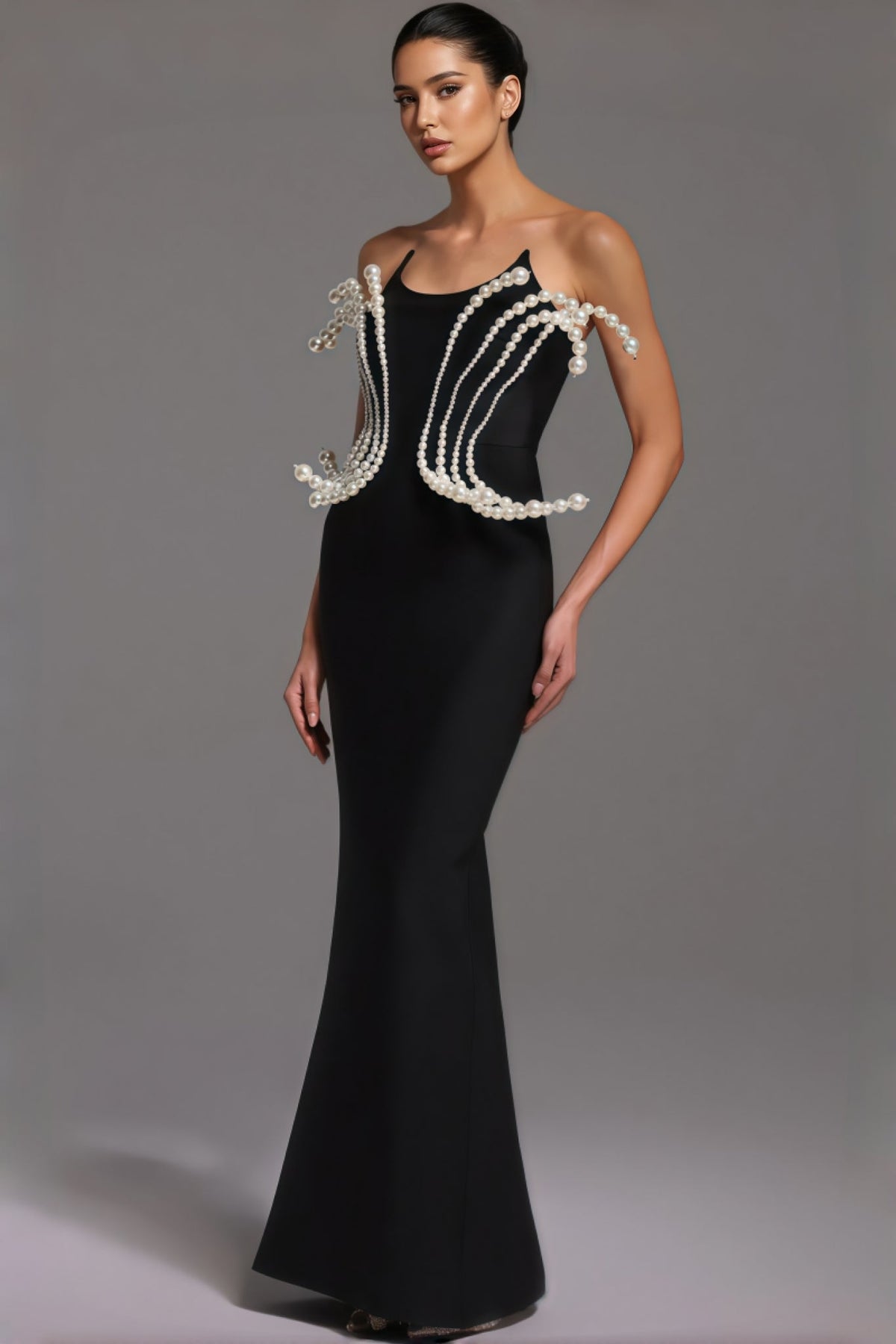 Milla Dimensional Pearl Bandage Maxi Dress