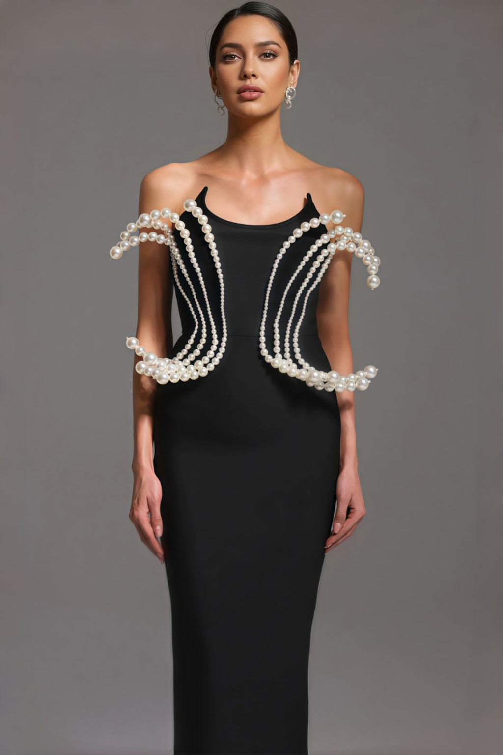 Milla Dimensional Pearl Bandage Maxi Dress